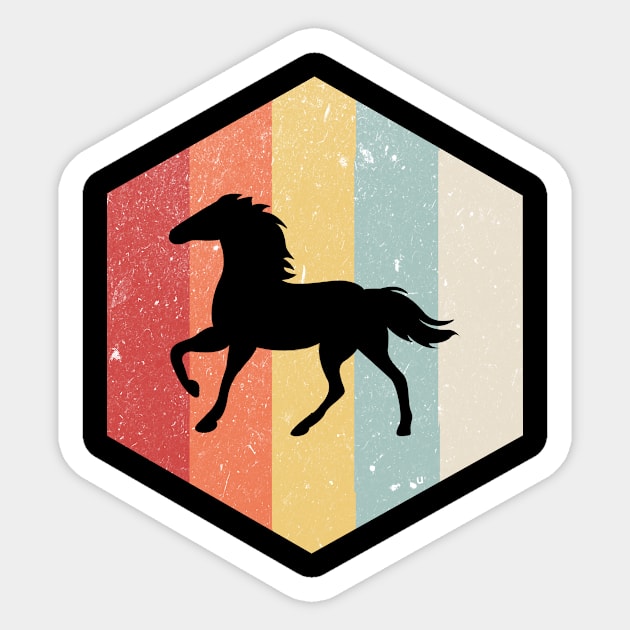 Horse Retro Distressed Style Sticker by BeDesignerWorld